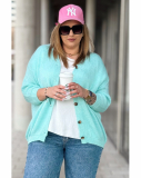 Dámsky plus size svetrík voľného strihu na gombíky Gabina 
